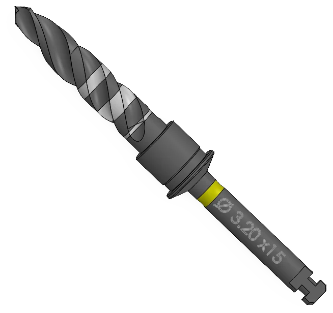 Taper drill, Ø3.20 × 15 mm, AK Series Surgical Kit