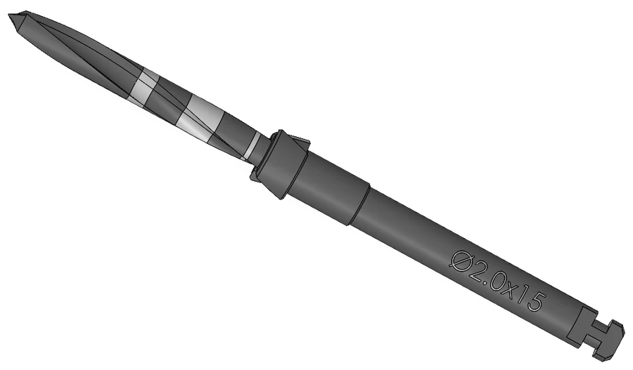 Pilot drill, Ø2.00 × 15 mm, IP Series Premium Surgical Kit