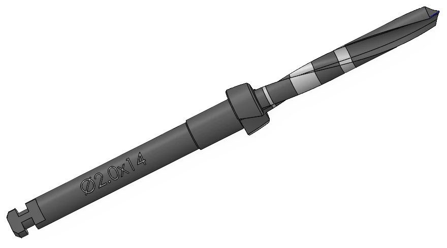 Pilot drill, Ø2.00 × 14 mm, SP Series (S-Fix Pro) Surgical Kit