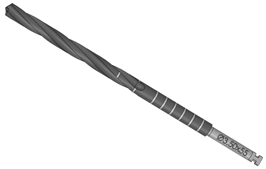 Twist drill, Ø3.50 × 55 mm, ZE Series Surgical Kit