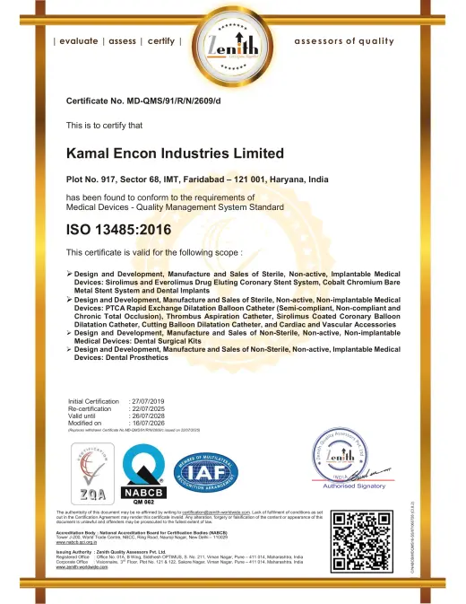 ISO 13485:2016 certificate preview