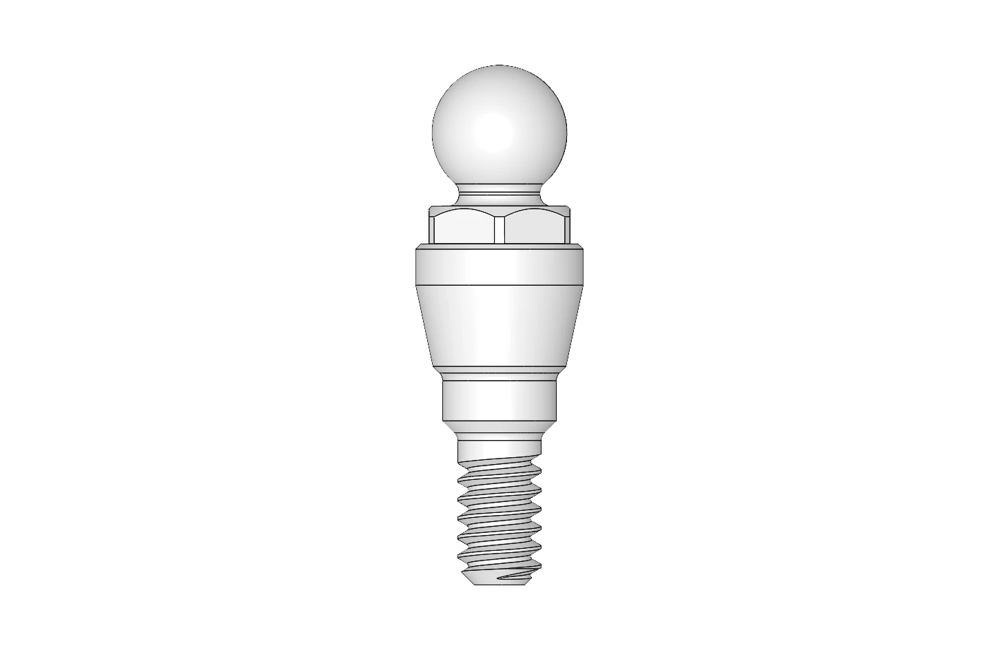 Ball abutment — 1 mm collar