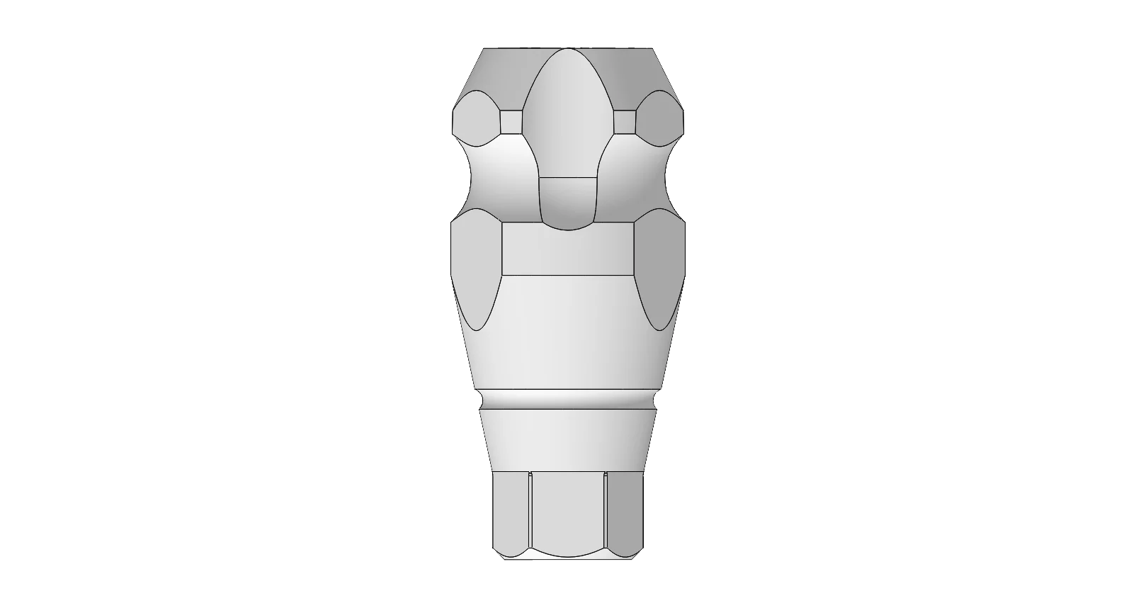 Closed tray impression coping — short
