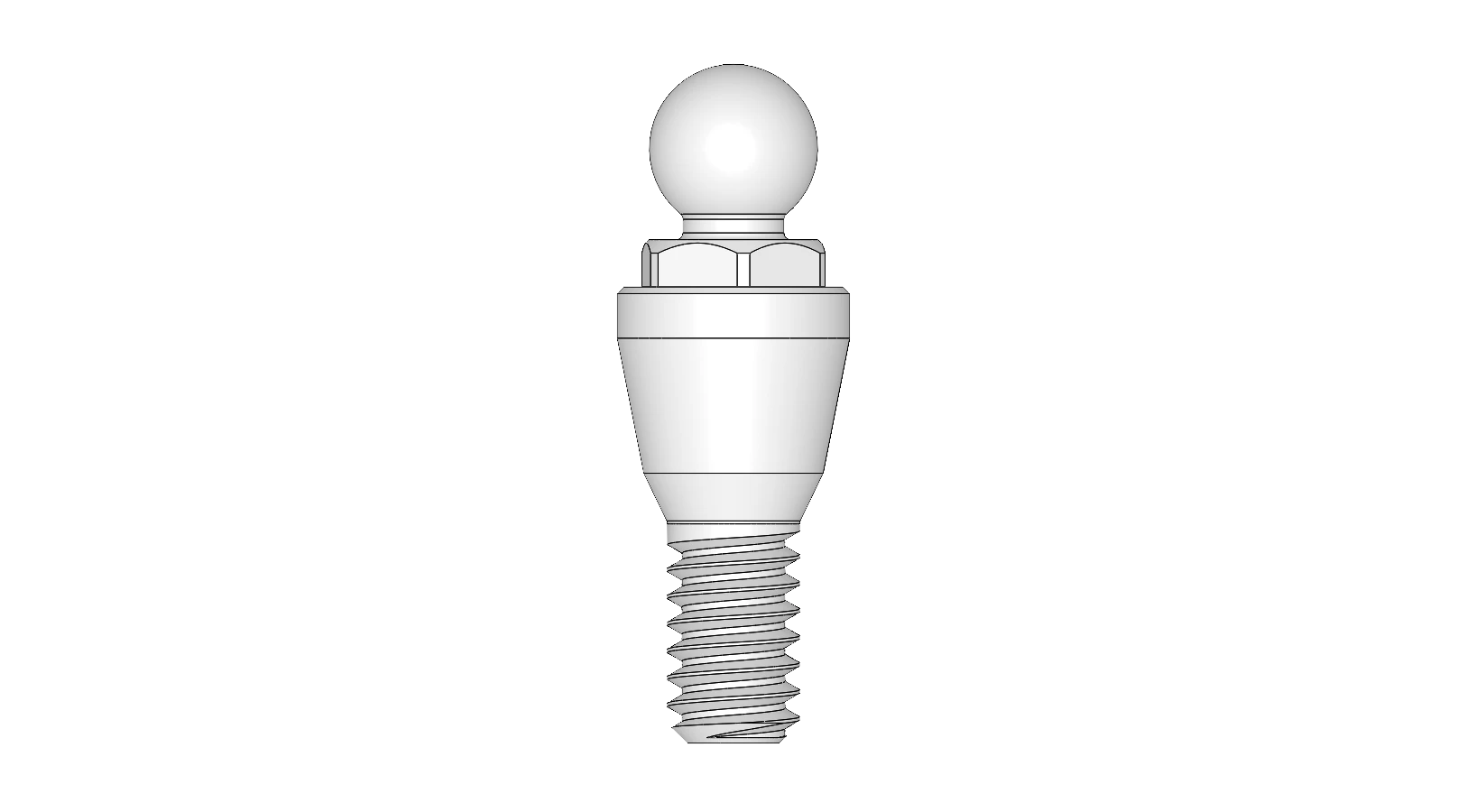 K ball abutment — 1 mm collar